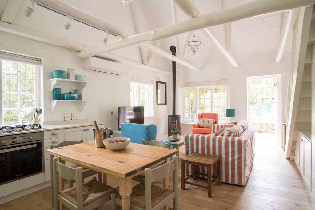 Fully kitted kitchen and comfortable living area.