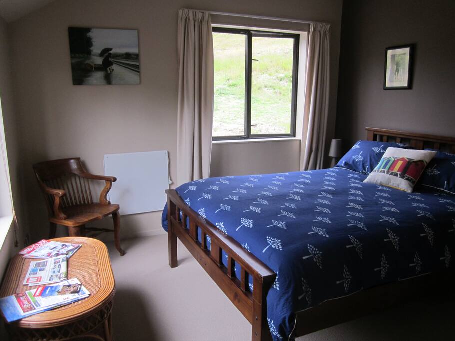 Queen Bed at Rear of House with Nice View of Hills