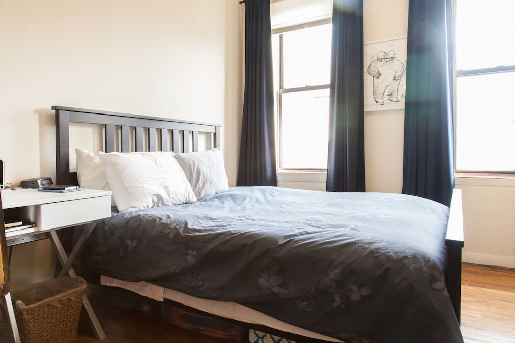Bright, beautiful eastern exposure - and blackout curtains to let you sleep in!