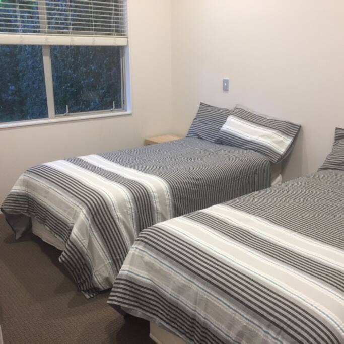 Bedroom 2 - 2 x king singles or can make 1 queen/king