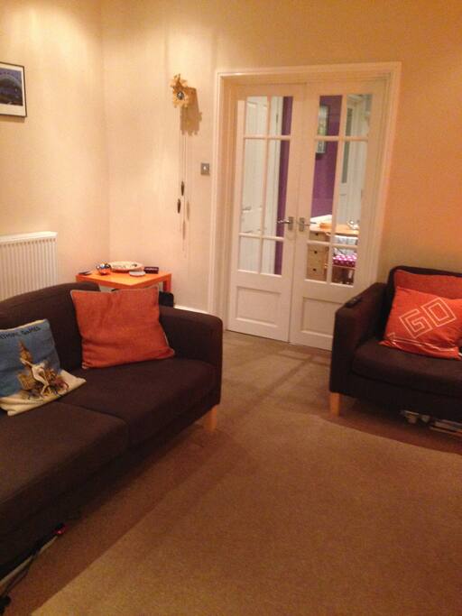 Front room can comfortably accomodate 3 people