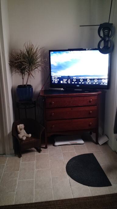 TV with Local channels, Amazon Prime and Netflix.