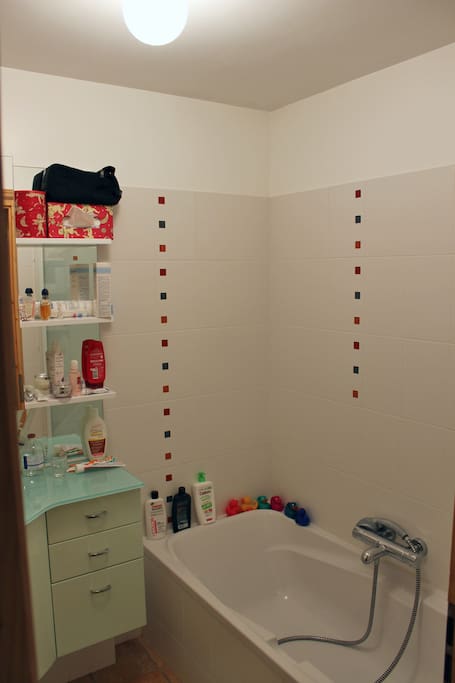 Salle de bain de la première chambre double ( baignoire)