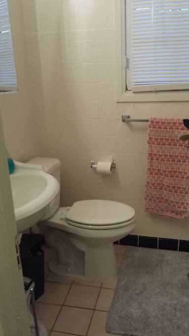 Shower opposite, also a vanity area with closet