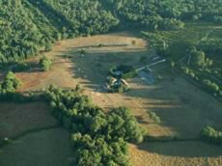 vue aérienne du gite