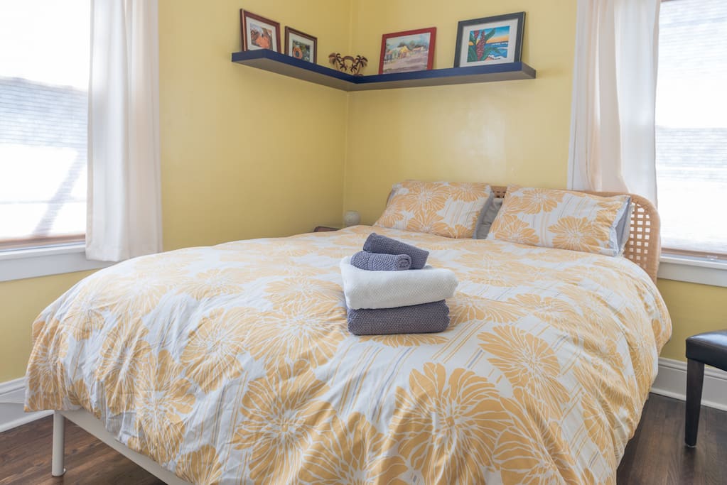 Bright, sunny room for rejuvenating rest after a long day of touring or conferencing