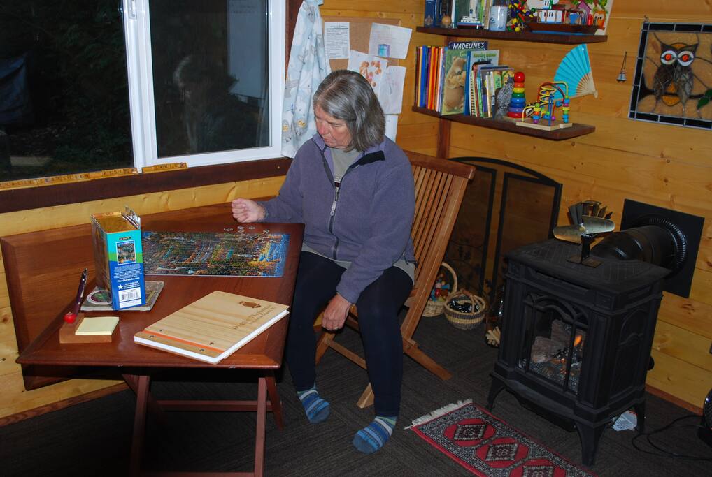 Board games and puzzles - thermostatically controlled propane fireplace