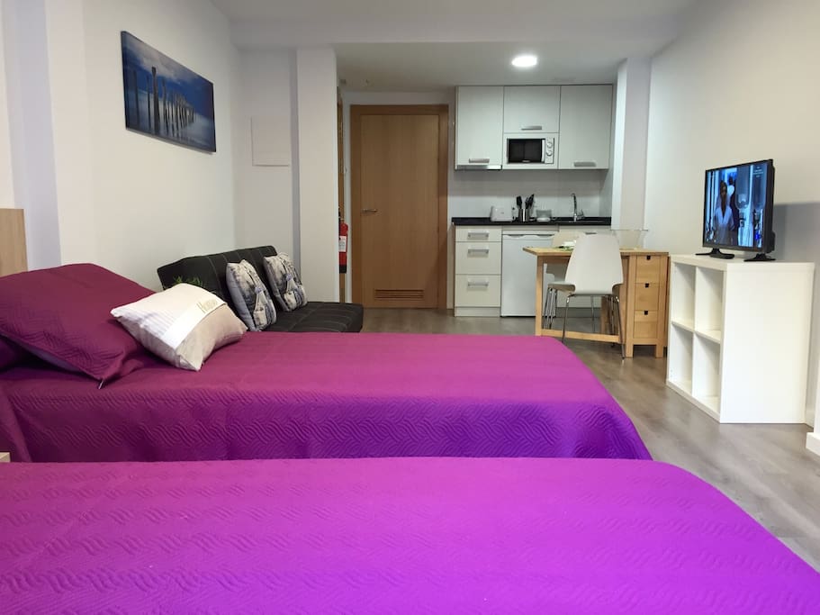 Estudio 2: 2/3 plazas( 2 camas y 1 sofá cama)