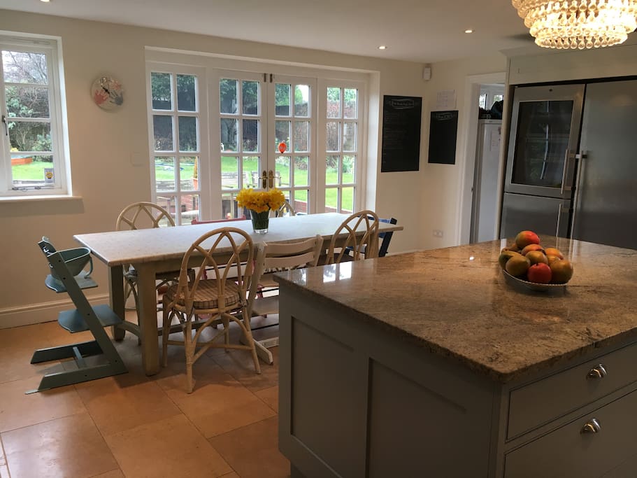 Kitchen with table for 10