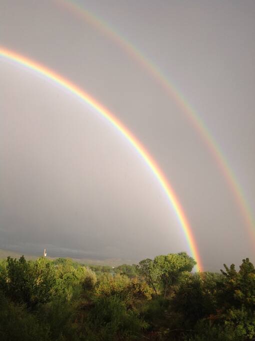 Glorious rainbow from Casita window