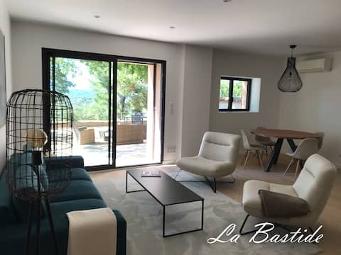 Provencal bastide surrounded by vineyards