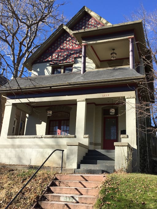 Perched high atop a hill in Capitol Hill, the house is a large space for your gathering. Enjoy sitting on the big front porch with the beautiful historic neighborhood around you.
