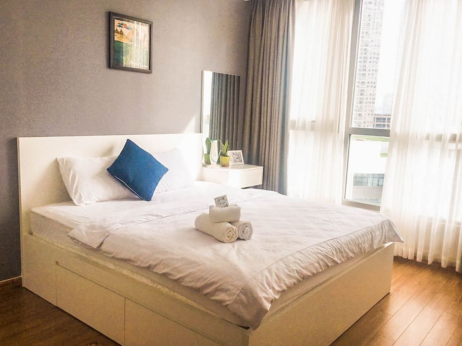 This is a bedroom in your apt at Vinhome Center Park, Vinhome Tân Cảng, Ho Chi Minh City