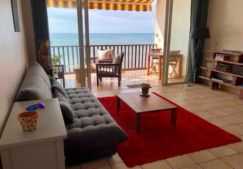 Beachfront apartment, panoramic ocean view