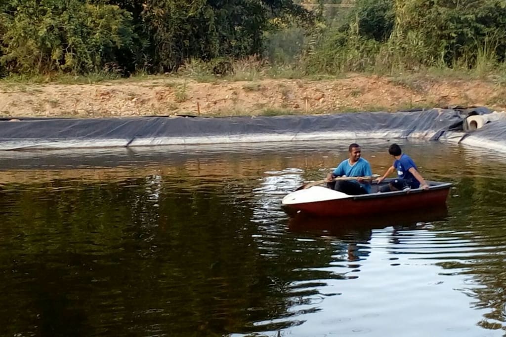 Boating in the small man made lake