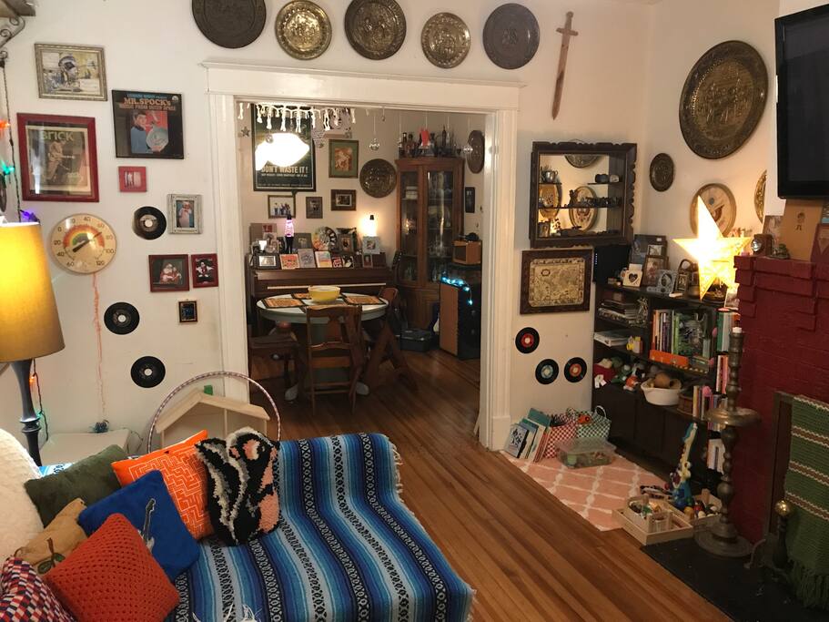 Living room, toys for young children.