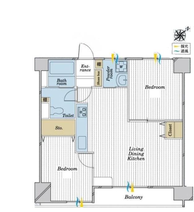 Layout of the apartment - complete separate two bedrooms to provide privacy 公寓的平面圖,完全隔離的兩個臥室設計