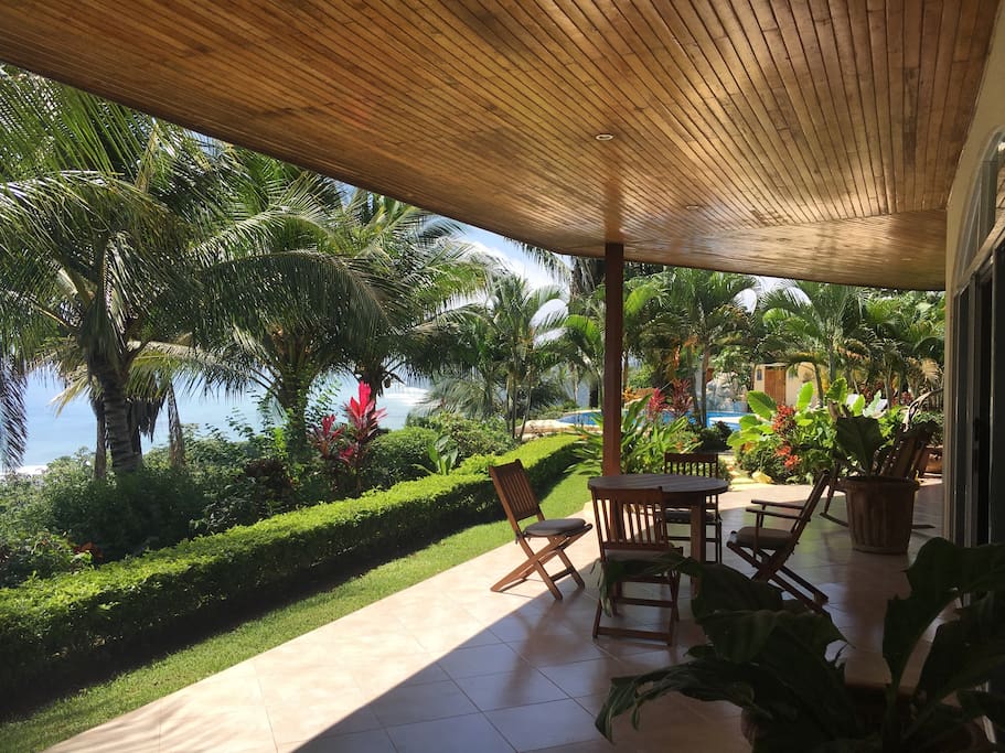 The generous outside patio area offers shade from the sun and quiet places to contemplate and relax