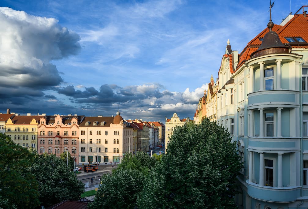 Náměstí Bratří Synků square: view from our window