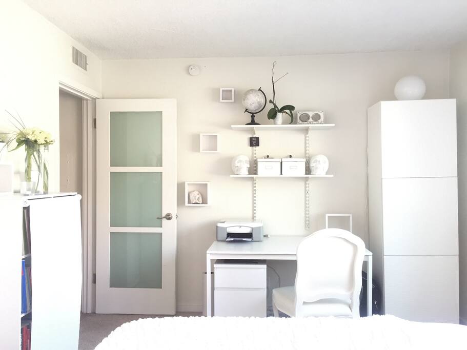 Desk space in your bedroom.