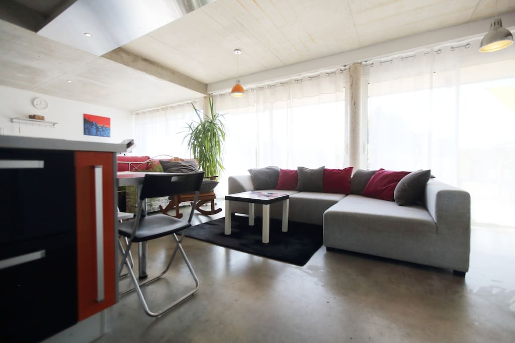 Grand séjour de 60m2 avec canapé méridienne