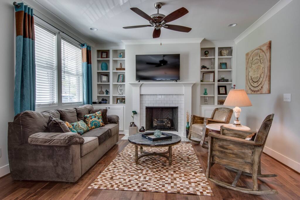 Furnishings that were handmade or refurbished by the homeowner make this Nashville rental one-of-a-kind.