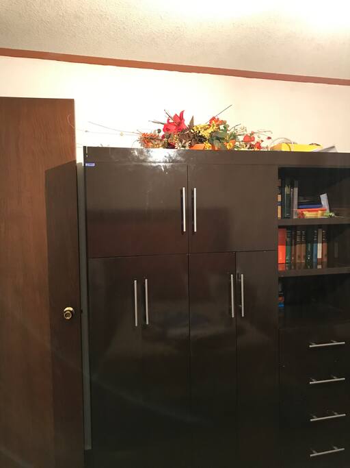 Se aprecia el closet en el cual podrás guardar tus pertenecías.