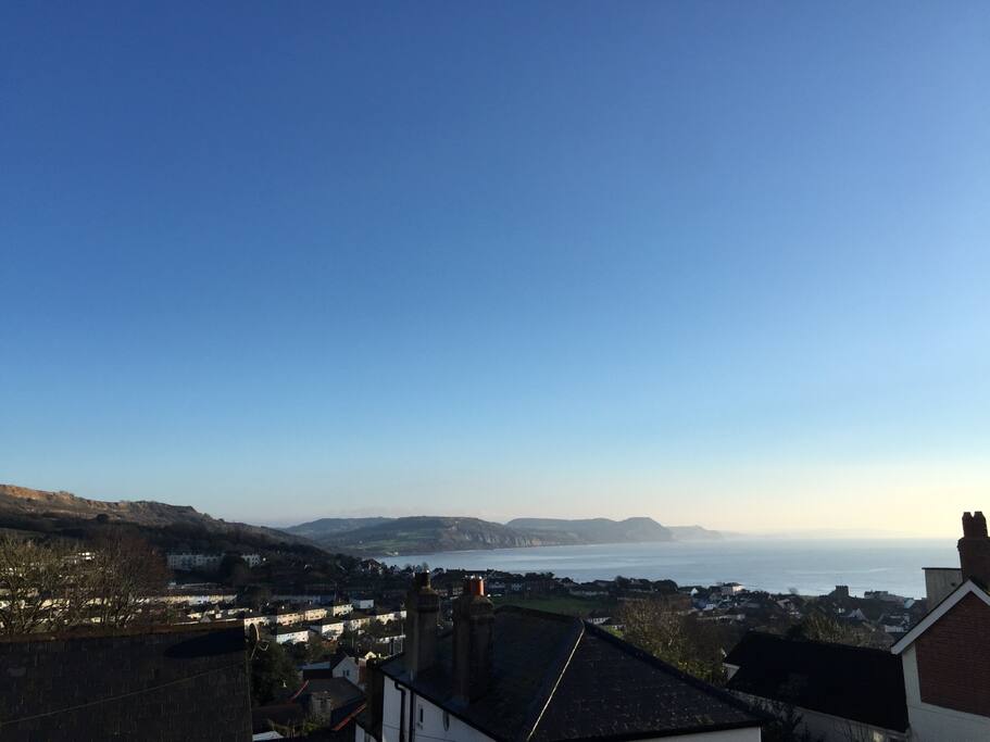 We love this view from the Master Bedroom of Dorset House - watch the sun come up over Golden Cap and the sea
