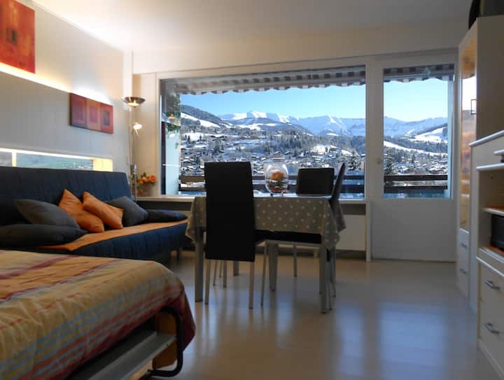 Megève Centre - Appart /1ch + Balcon - Piscine 28° - Megève