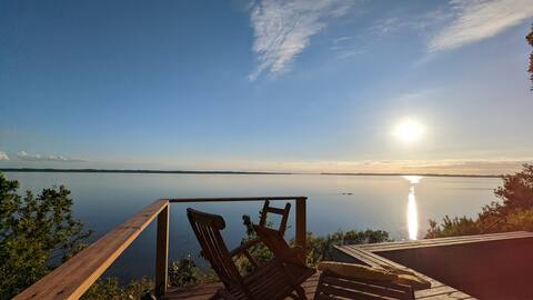 Holiday home, 1st row, with fabulous view.