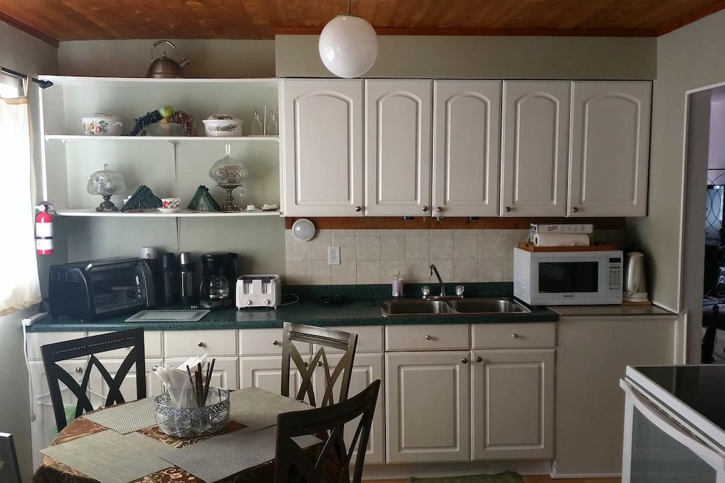 Kitchen with full amenities and goodies to eat