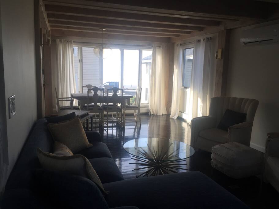 Living room area looking toward Long Sands