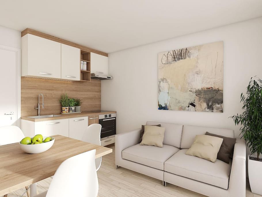 Living room, Surface: 13 m²