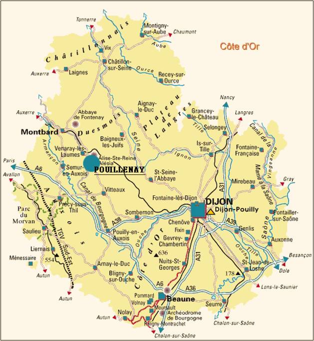 Carte de Côte-d'Or