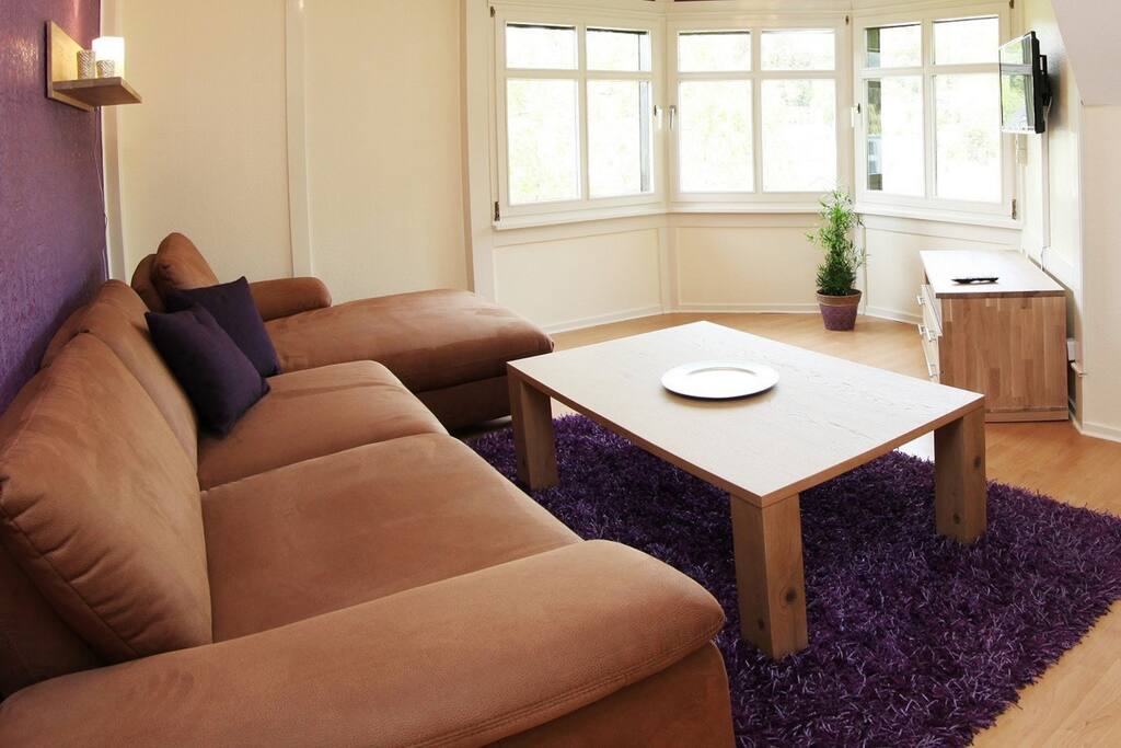 Wohnzimmer mit Schlafcouch für 2 Personen