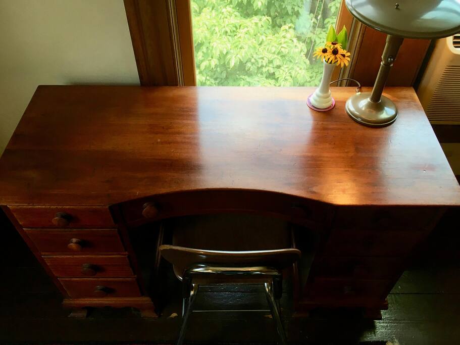 a little desk to work at, or a nice tree view to distract you from work...