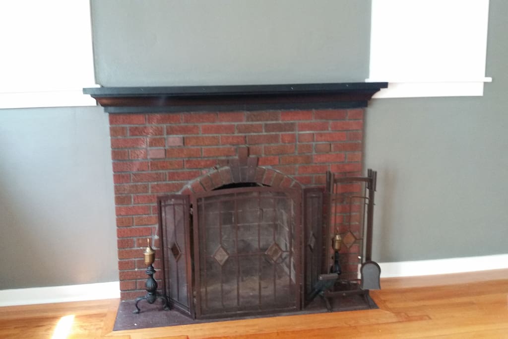 Fireplace upstairs living room more private for homeowner. But main be room for rent has same fireplace downstairs.