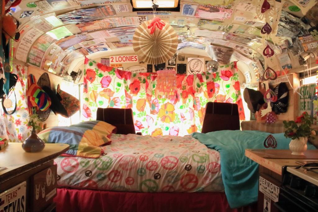Bright, light and fun inside the bus