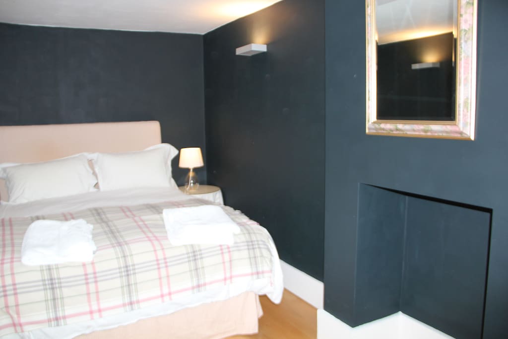 comfortable double bed with Egyptian cotton sheets, goose down pillows and duvet