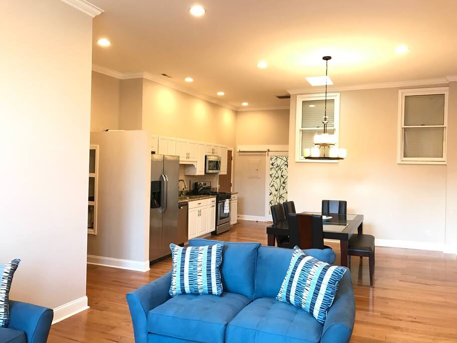 newly renovated building; high ceilings; skylights