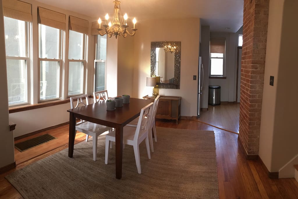 Dining room and antique 1960s record player