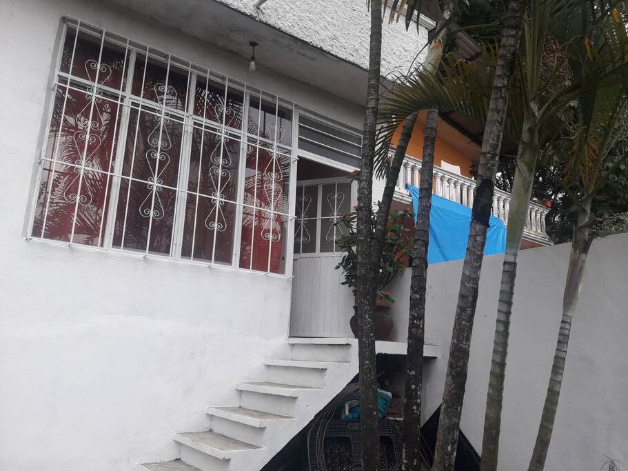 Entrada al jardín del departamento