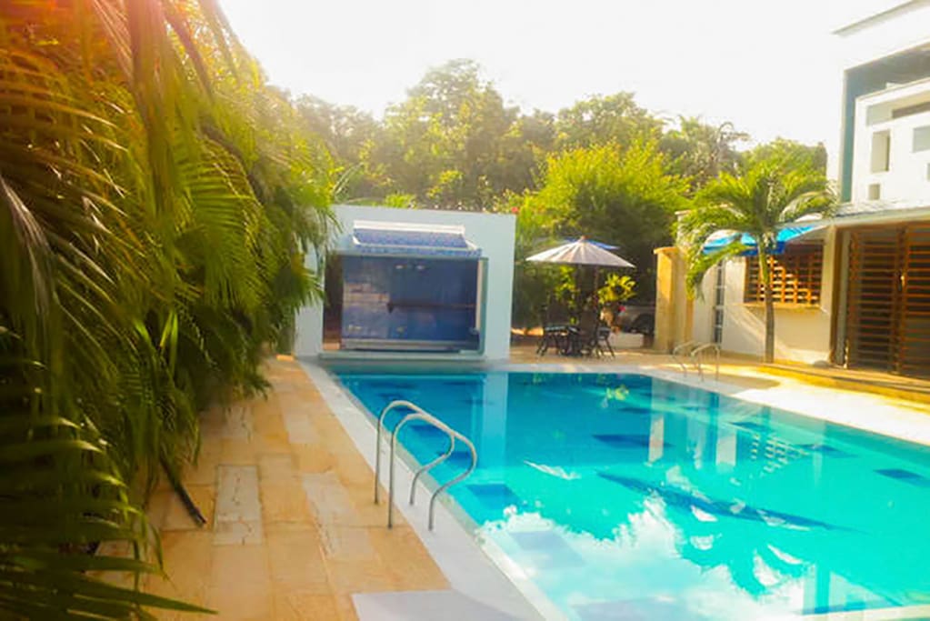 Parte trasera de la casa. Piscina, bar húmedo