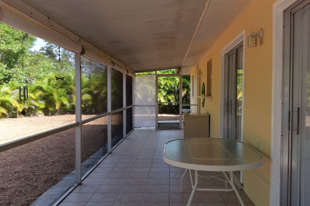 The lanai facing the back yard.