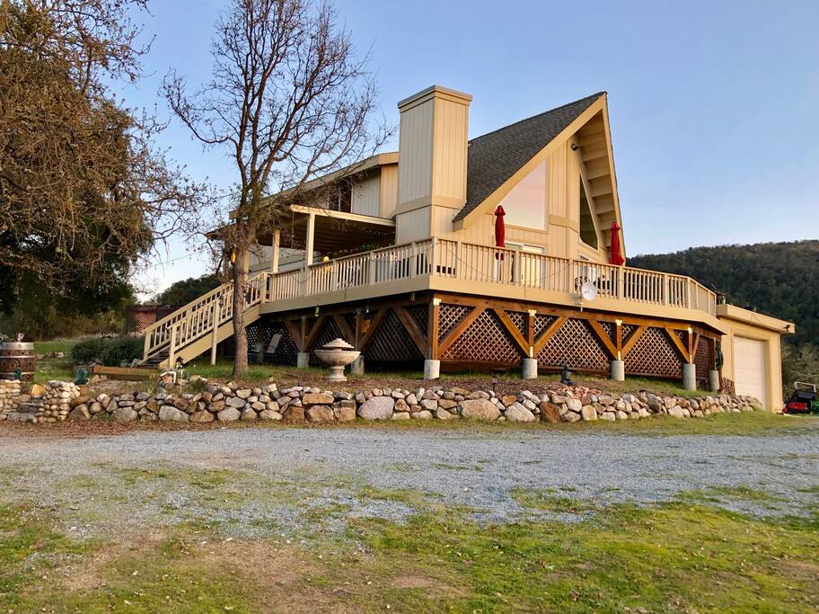 House and Decks showing front stairs up