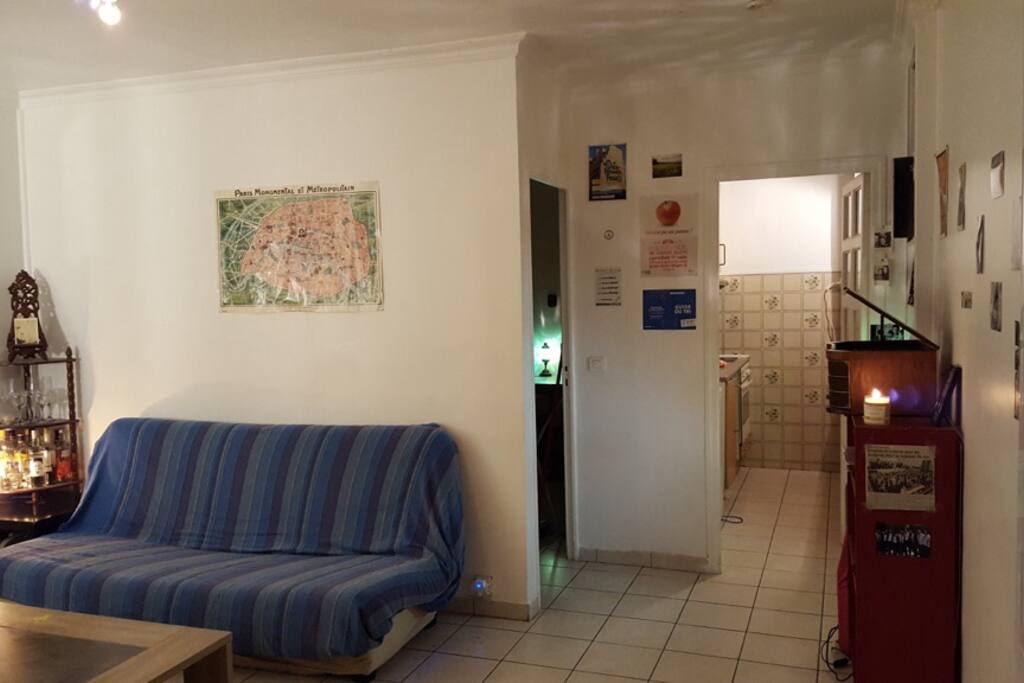 Living room and kitchen