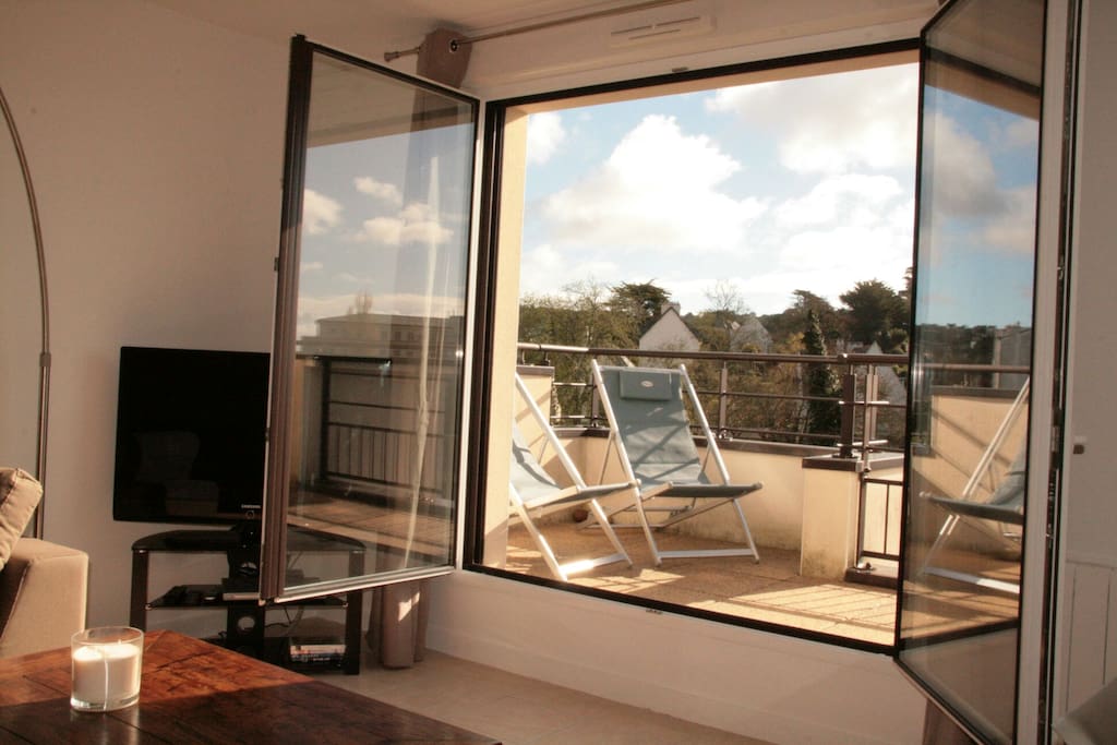 salon ouvert sur terrasse