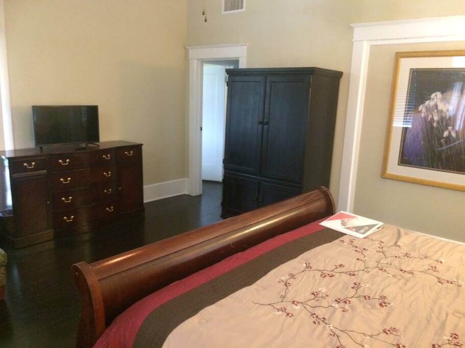 Armoire and large dresser with smart TV