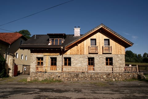 Secluded apartment with fireplace