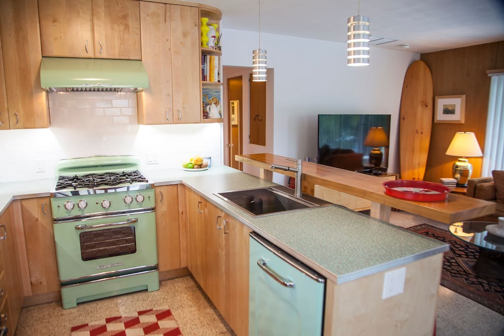Big Chill gas stove and dishwasher.